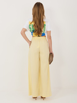 Jasnożółte damskie spodnie palazzo z kieszeniami RUE PARIS