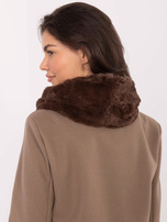 Brązowy ciepły komin damski