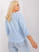Hurt Jasnoniebieska bluzka plus size z okrągłym dekoltem