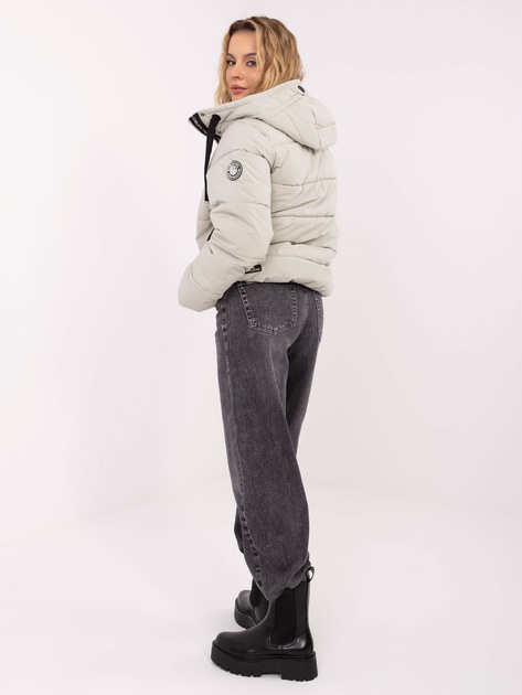 Jasnoszara pikowana kurtka zimowa SUBLEVEL