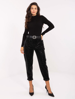 Czarne spodnie z ekoskóry z nogawką 7/8