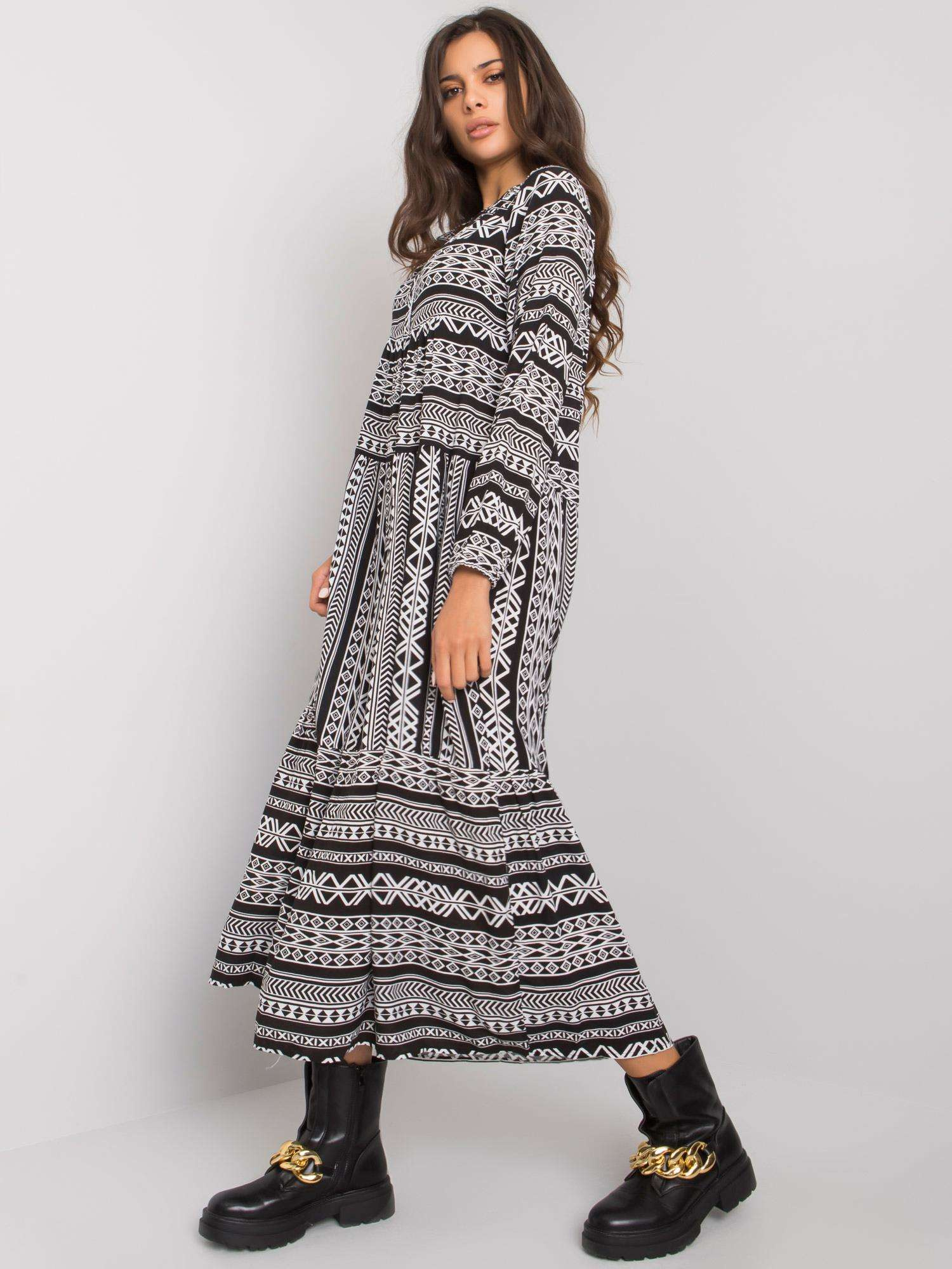 Diega black viscose dress