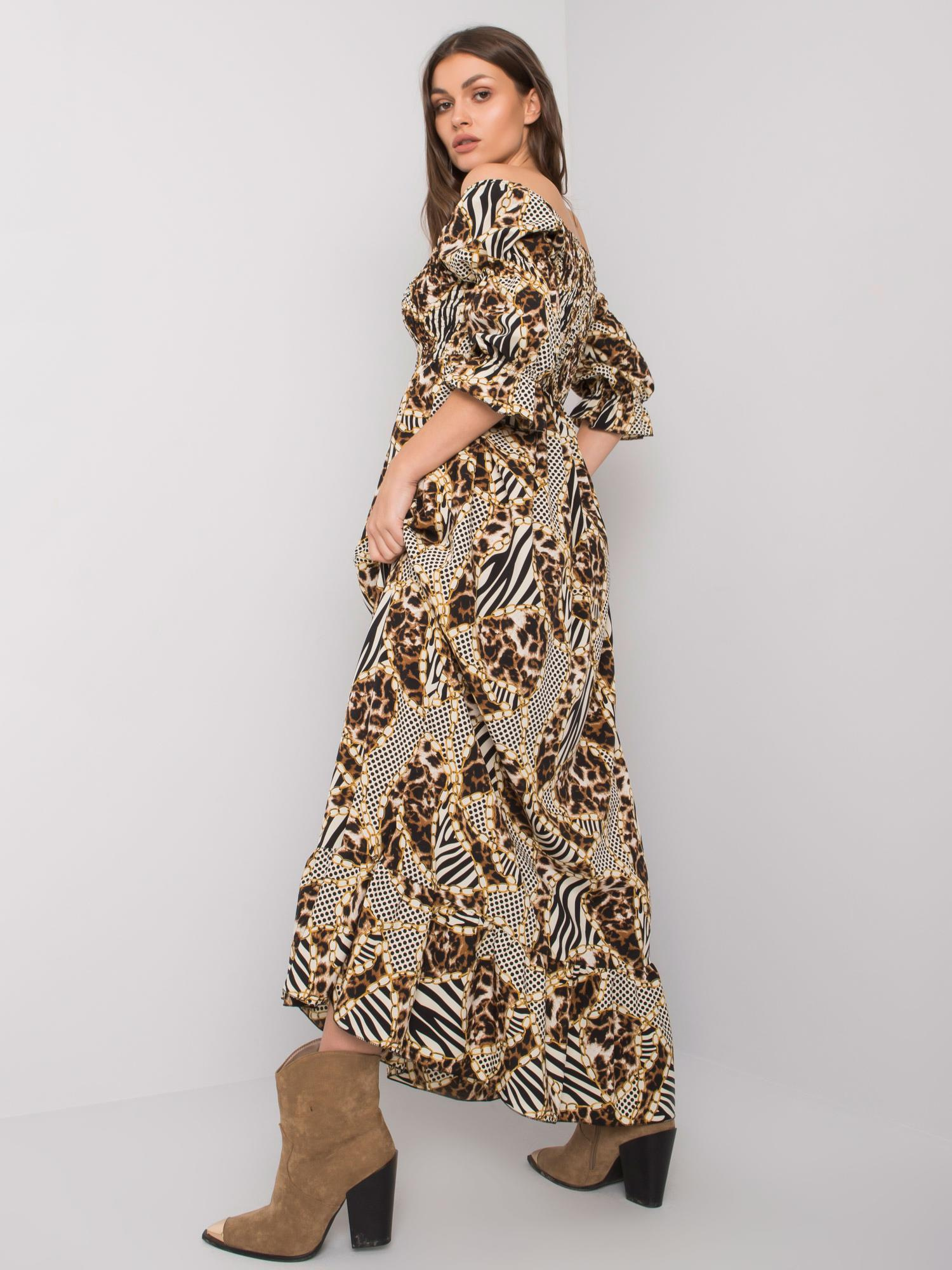 Beige lange Kleid Agustina.