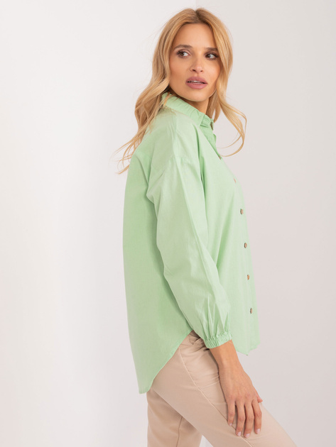 Hurt Pistacjowa koszula oversize z zapięciem na guziki