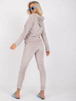 Jasnoszary komplet welurowy z wiskozy Ilaria