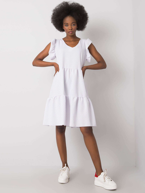 Biała sukienka w groszki Aubriella RUE PARIS