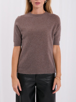 Fango Damen Basic Pullover mit kurzen Ärmeln.