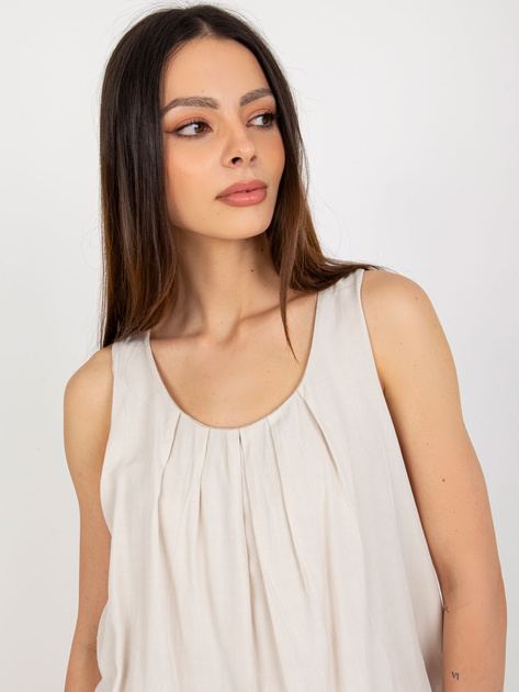 Hurt Jasnobeżowa letnia sukienka z falbanami OCH BELLA