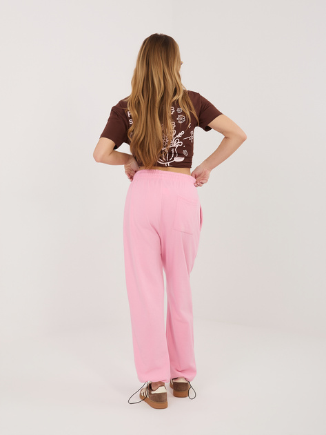 Różowe dresowe spodnie z wysokim stanem