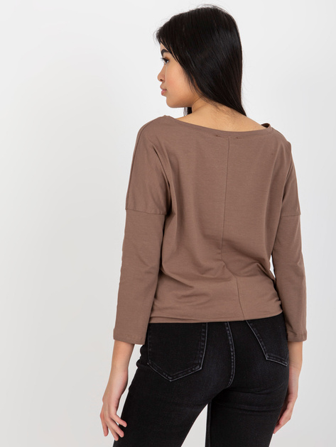 Hurt Brązowa codzienna bluzka basic z bawełny Fiona
