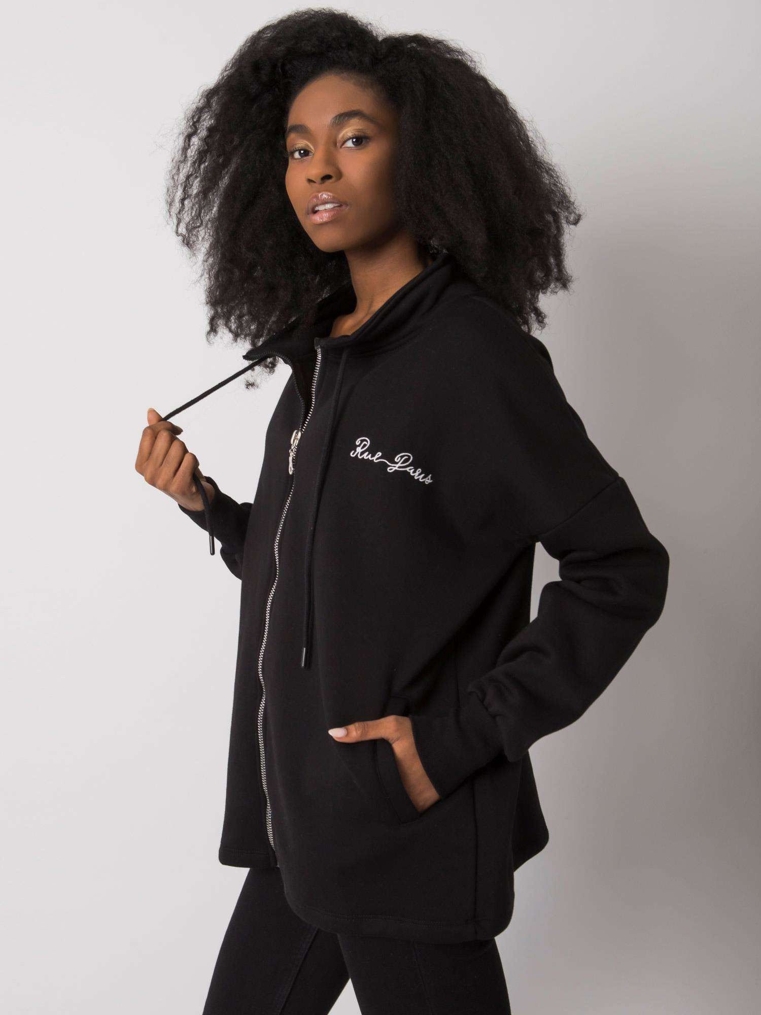 Black sweatshirt without a hood Jasmine RUE PARIS.
