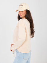 Jasnobeżowa bluza z haftowanym napisem NATURAL SIDE 