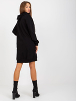 Hurt Czarna dresowa sukienka basic z kapturem