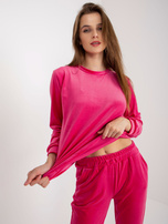 Hurt Fuksjowy komplet welurowy ze spodniami Brenda RUE PARIS