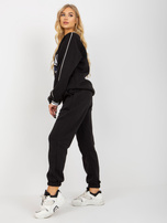 Hurt Czarny komplet dresowy o kroju oversize z nadrukiem