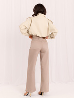 Ciemnobeżowe damskie jeansy wide leg