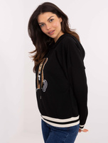 Hurt Czarna damska bluza z kapturem i ściągaczami