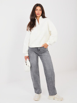 Szare jeansowe spodnie baloon