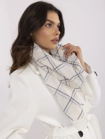 Ecru damska chusta w kratę