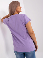 Hurt Jasnofioletowa bluzka plus size z bawełny 