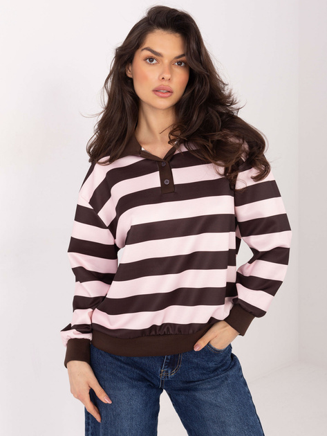 Jasnoróżowa bluza oversize bez kaptura