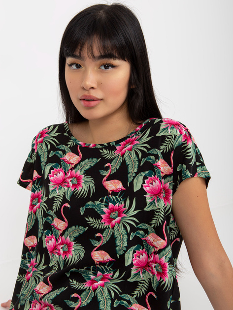 Hurt Bluzka damska z nadrukiem i krótkim rękawem SUBLEVEL