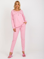 Hurtownia Różowy dwuczęściowy komplet casualowy