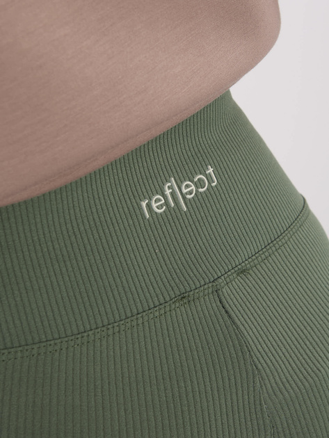 Khaki legginsy z wysokim stanem