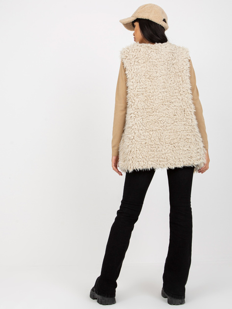 Hurt Beżowa futrzana kamizelka z podszewką Hallie