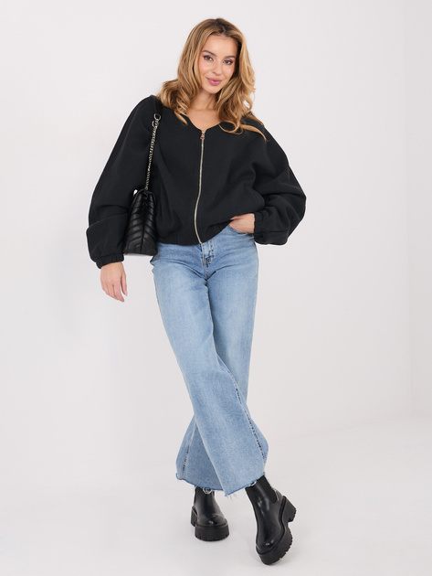 Czarna rozpinana bluza oversize z bawełny