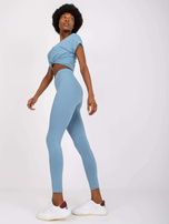 Brudnoniebieskie legginsy z wysokim stanem Brigitte