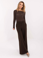 Brązowa bluzka longsleeve z miękkiej tkaniny