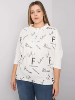 Ecru bluzka plus size z printami Mary