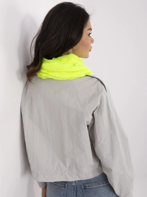 Fluo żółta marszczona chusta z wiskozy