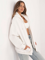 Hurtownia Ecru dresowa bluza basic z suwakiem