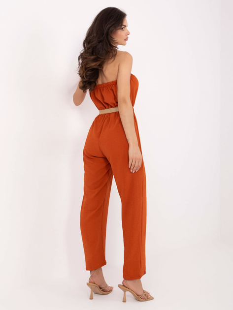 Ciemnopomarańczowy kombinezon bandeau na lato Felippa RUE PARIS