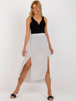 Hurt Biało-granatowa spódnica asymetryczna z printem RUE PARIS