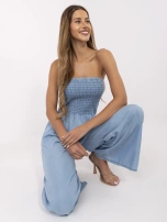 Niebieski kombinezon bandeau z kieszeniami 