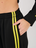 Czarny damski komplet z miękkiego materiału RUE PARIS 