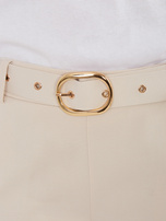 Jasnobeżowe garniturowe spodnie z wysokim stanem RUE PARIS 