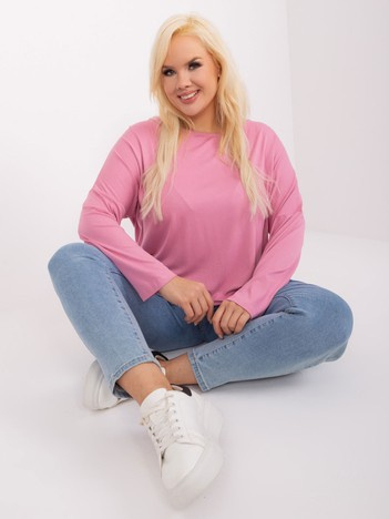 Hurt Różowa bluzka plus size z naszywką Paloma