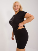 Hurt Czarny t-shirt plus size z okrągłym dekoltem