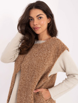 Camelowa kamizelka z włochatej dzianiny RUE PARIS