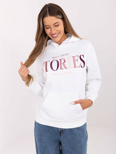 Biała dresowa bluza z napisem SUBLEVEL