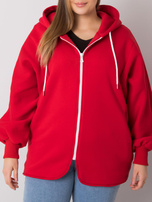 Czerwona bluza plus size z kapturem Ella 