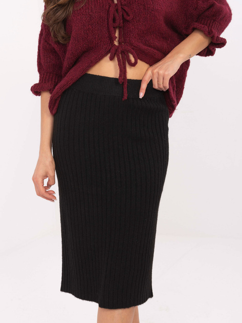 Czarna swetrowa spódnica z wełną SUBLEVEL