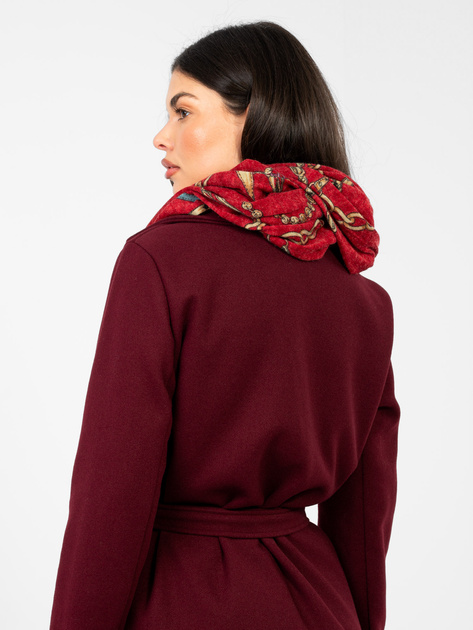 Czerwona damska chusta z printem