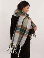 Hurtownia Szary damski szal z frędzlami