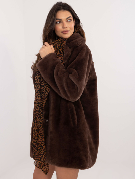 Hurt Brązowo-czarna chusta w zwierzęce wzory