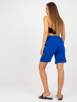 Hurt Kobaltowe długie szorty eleganckie z wysokim stanem